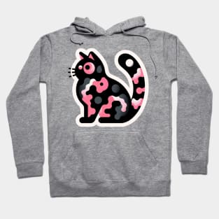 Camo Kitty in Pink and Black Hoodie